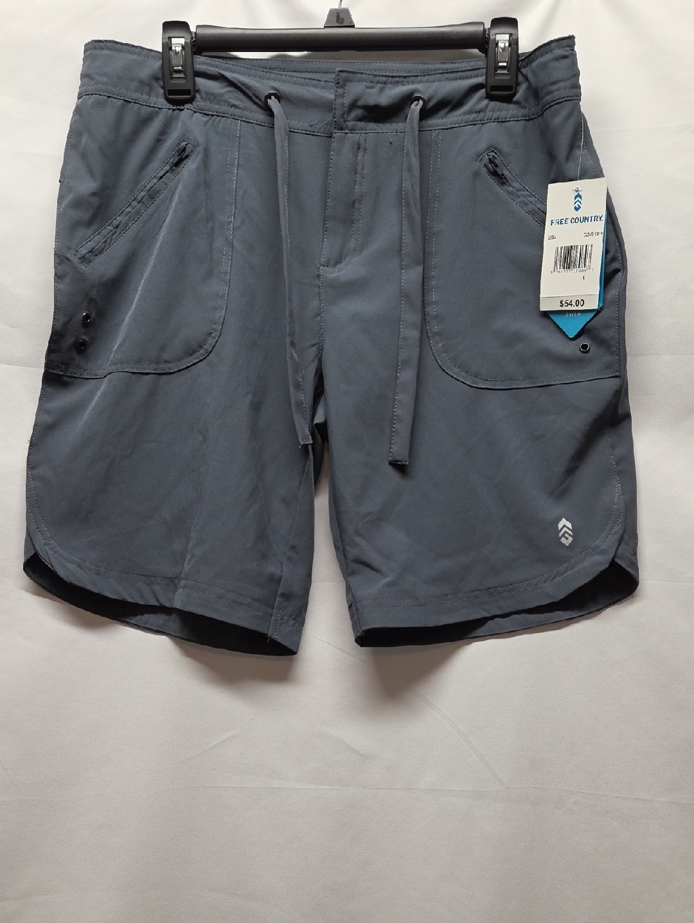 Free Country Bermuda Shorts Gray L NWT Athletic Moisture Wicking